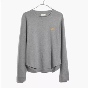 Madewell Rainbow Embroidered Honeycomb Long Sleeve Tee